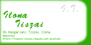 ilona tiszai business card